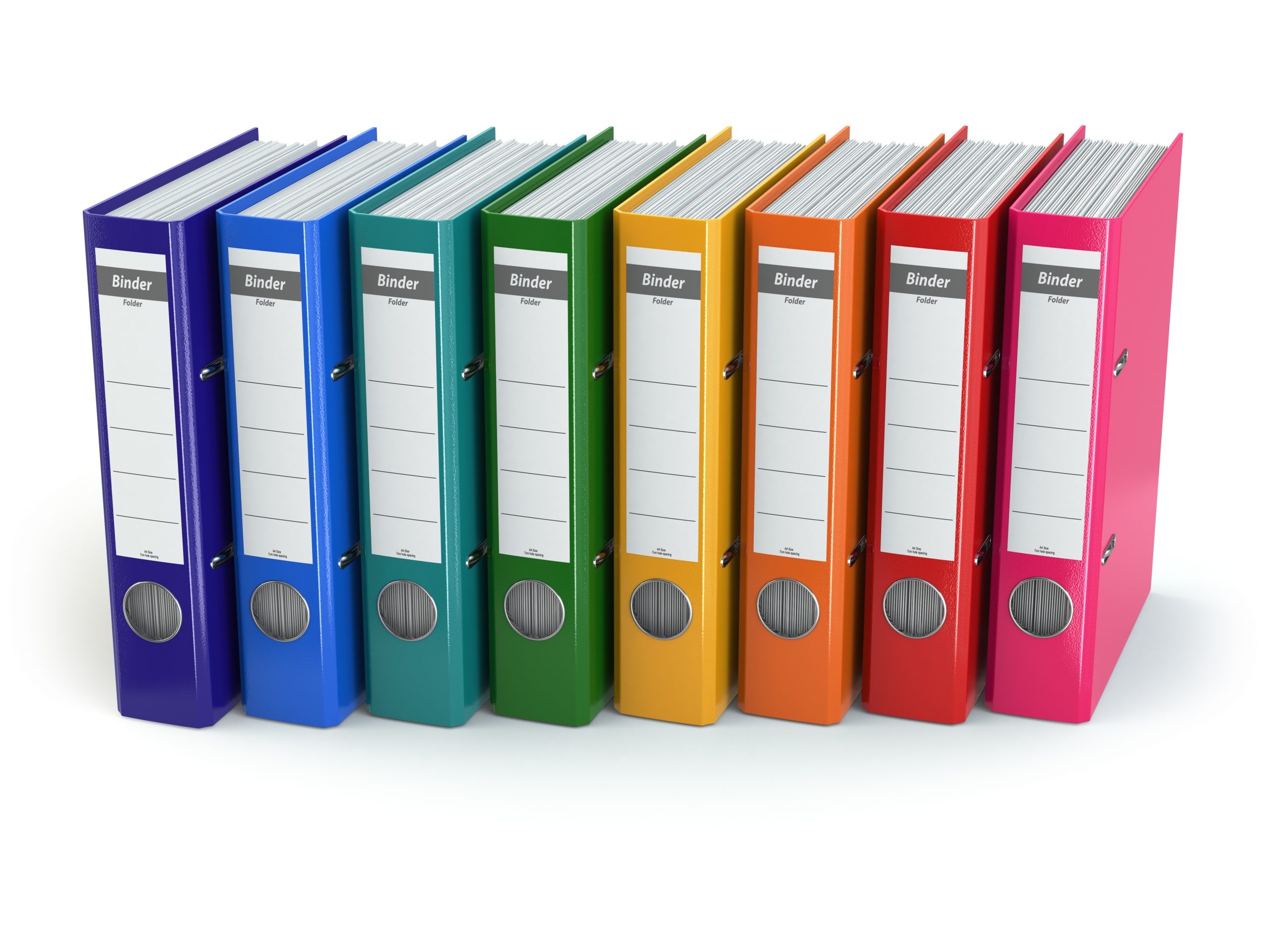 Row of office binders